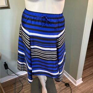 177. Ralph Lauren Women's Blue and Black Striped A-Line Skirt